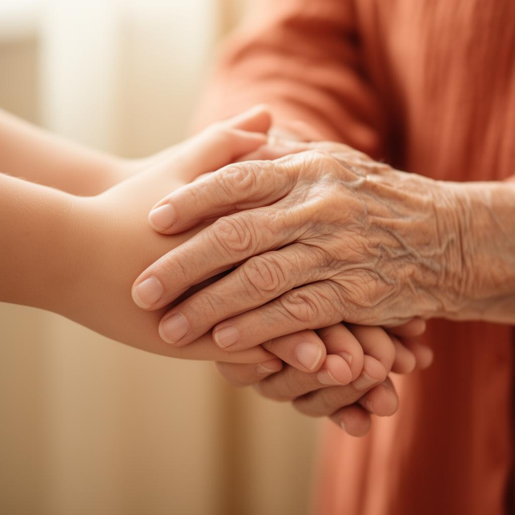 Manos de generaciones tomadas con cariño
